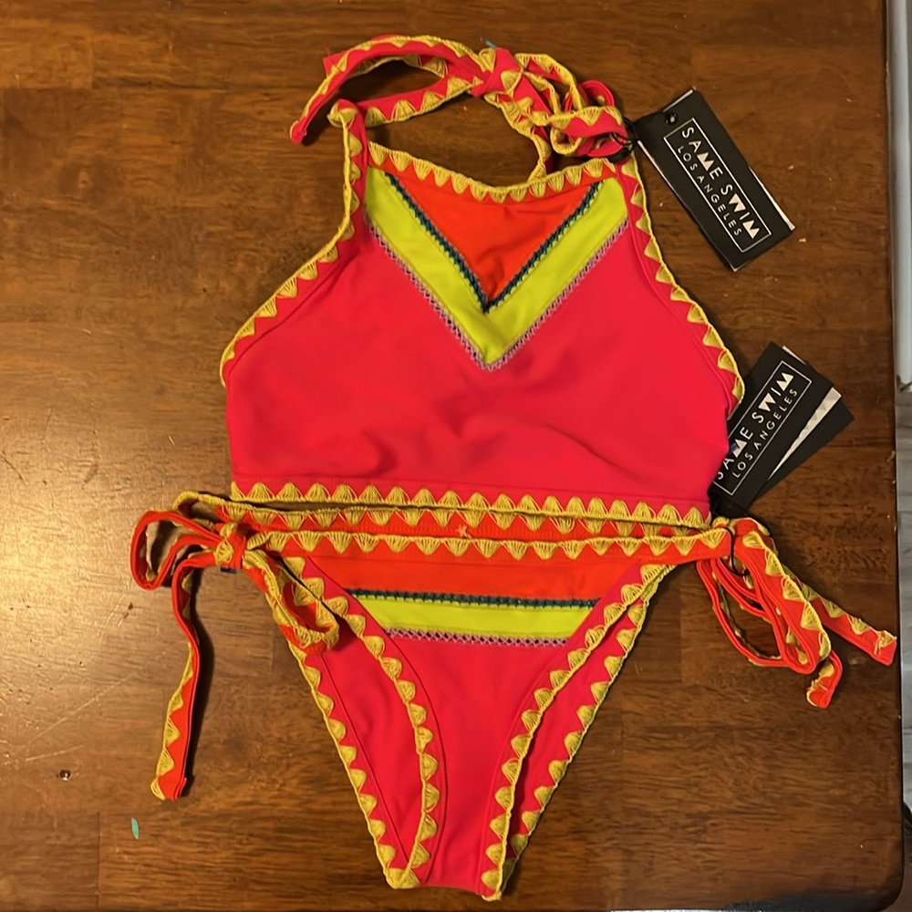 Same Swim Los Angeles Pink Bikini Top and Bottom - new with tags